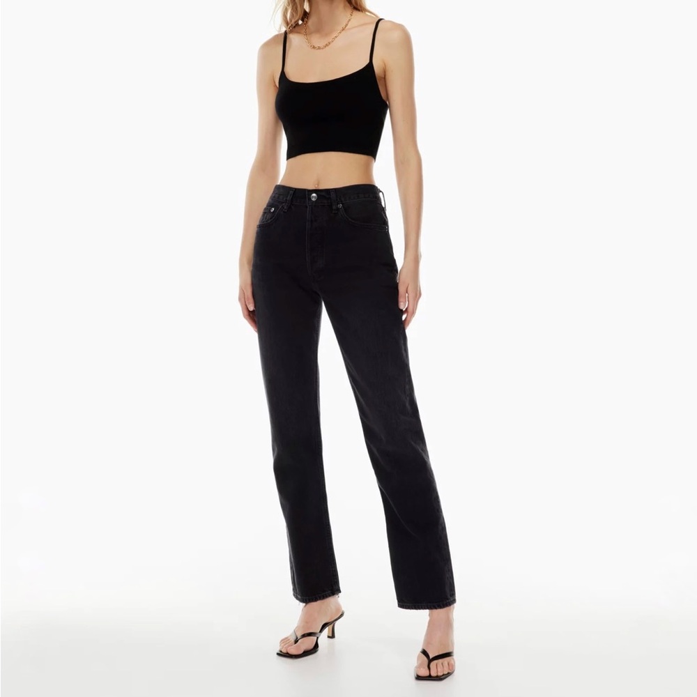 Agolde Lana Mid Rise Straight Cropped